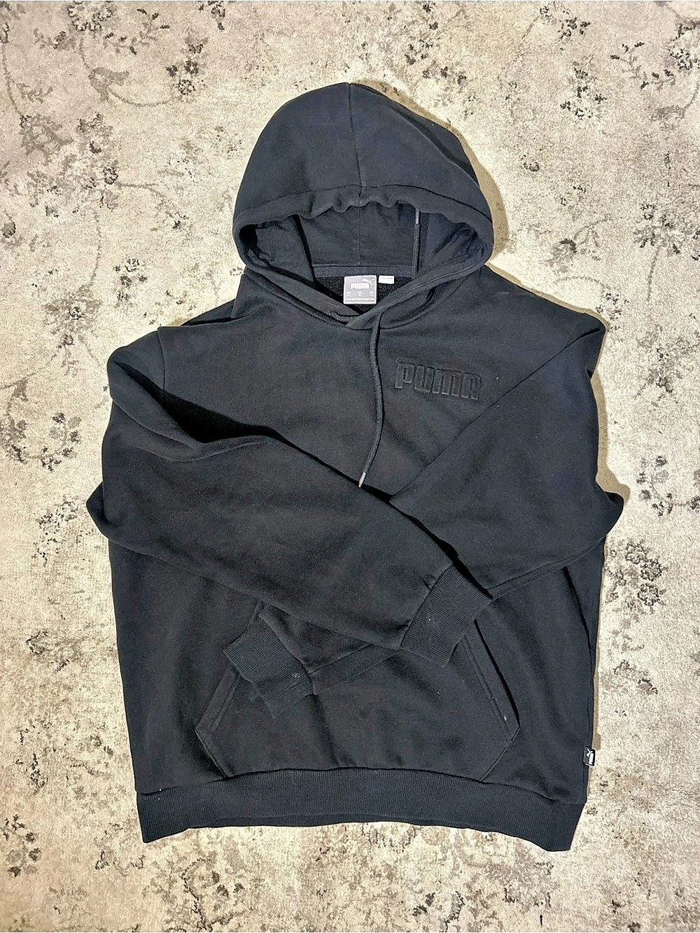 Puma Embossed Logo Hoodie Black Size Medium